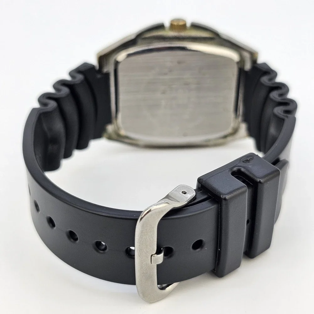 US Polo Assn Men's Watch 42mm Gold Dial Case New Black Platic Bands New‎ Battery